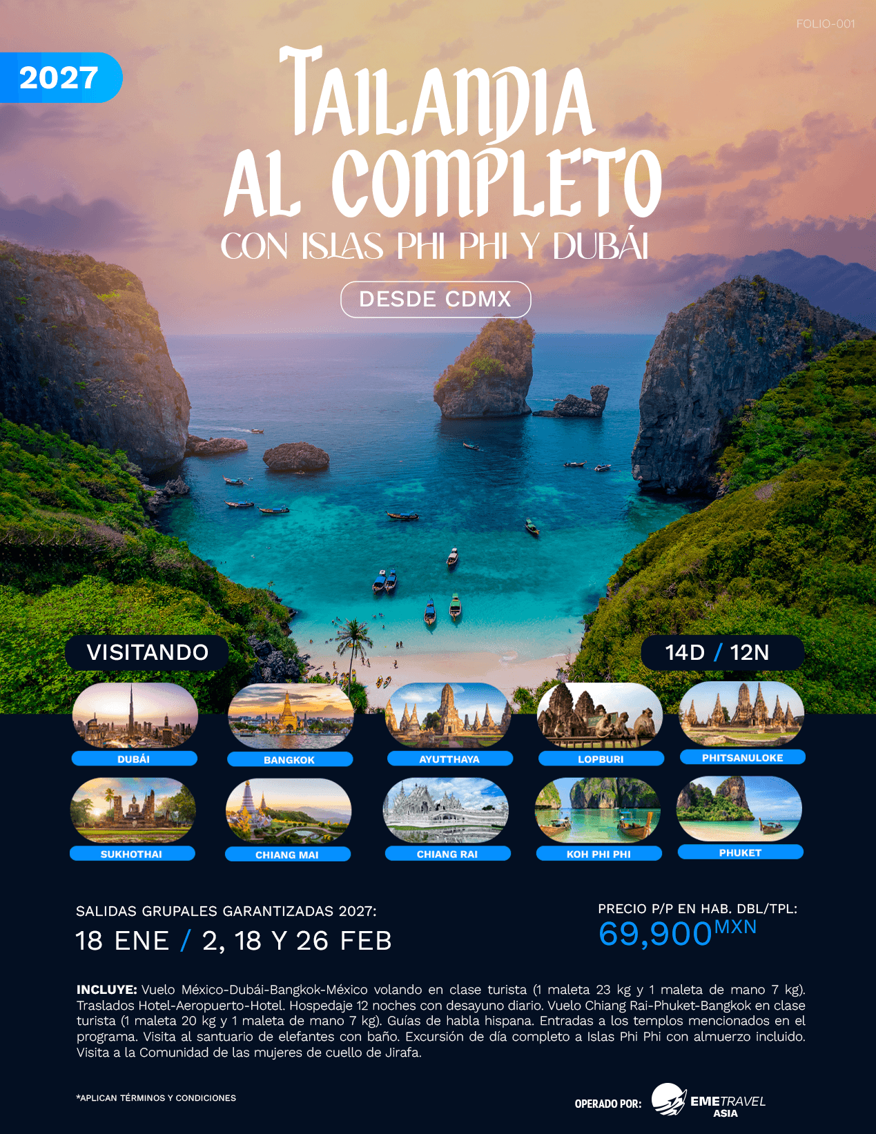 Tailandia al Completo con Islas Phi Phi y Dubái