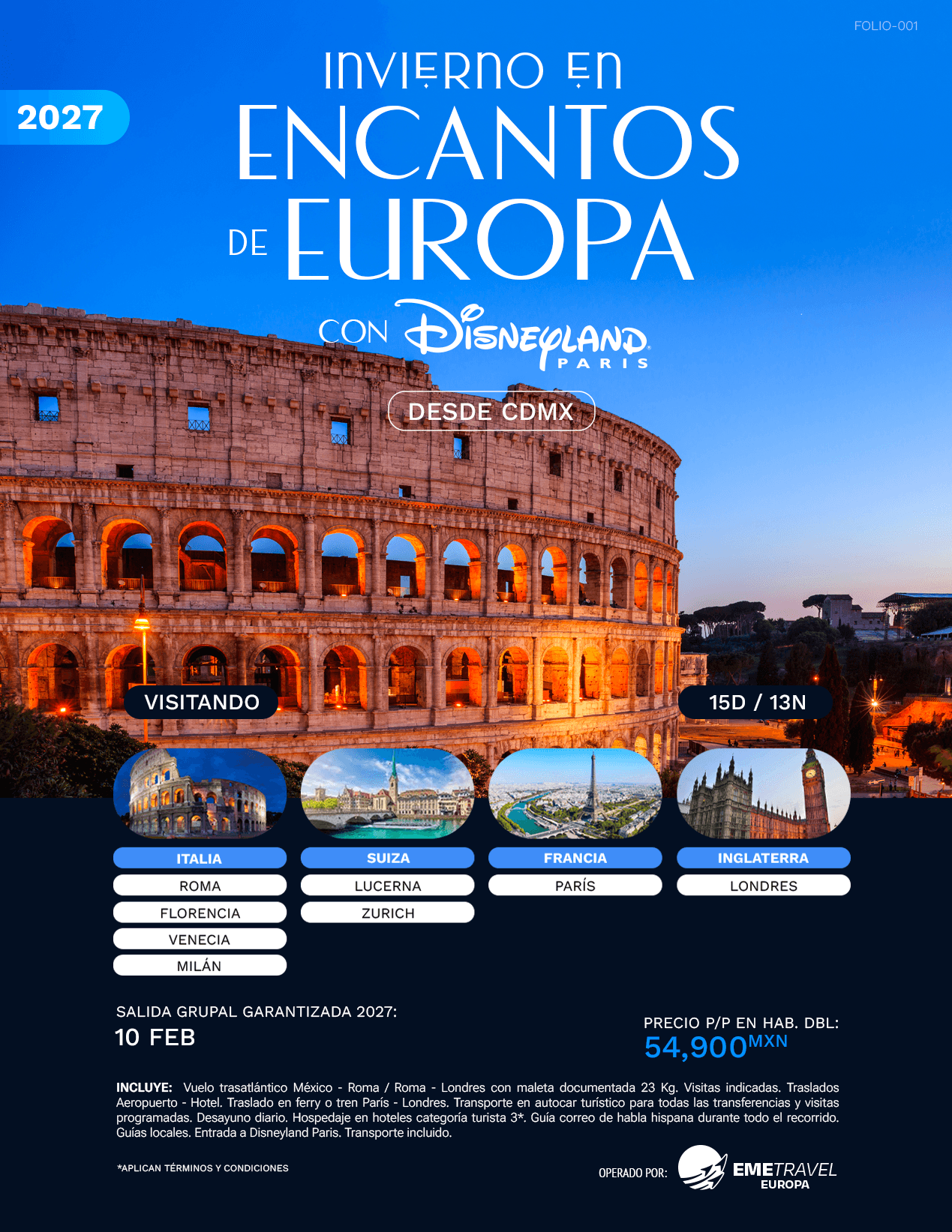 Invierno en Encantos de Europa con Disneyland Paris
