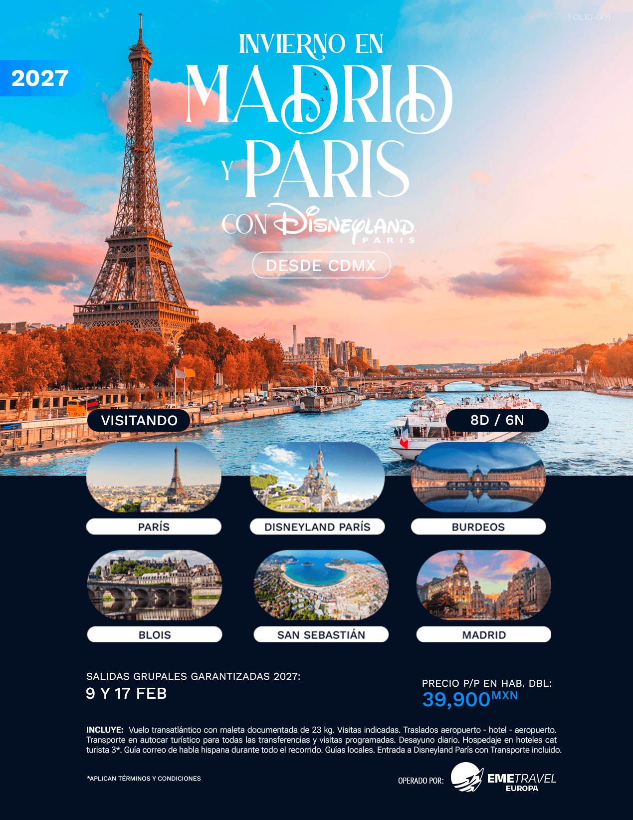 Invierno en Madrid y París con Disneyland París