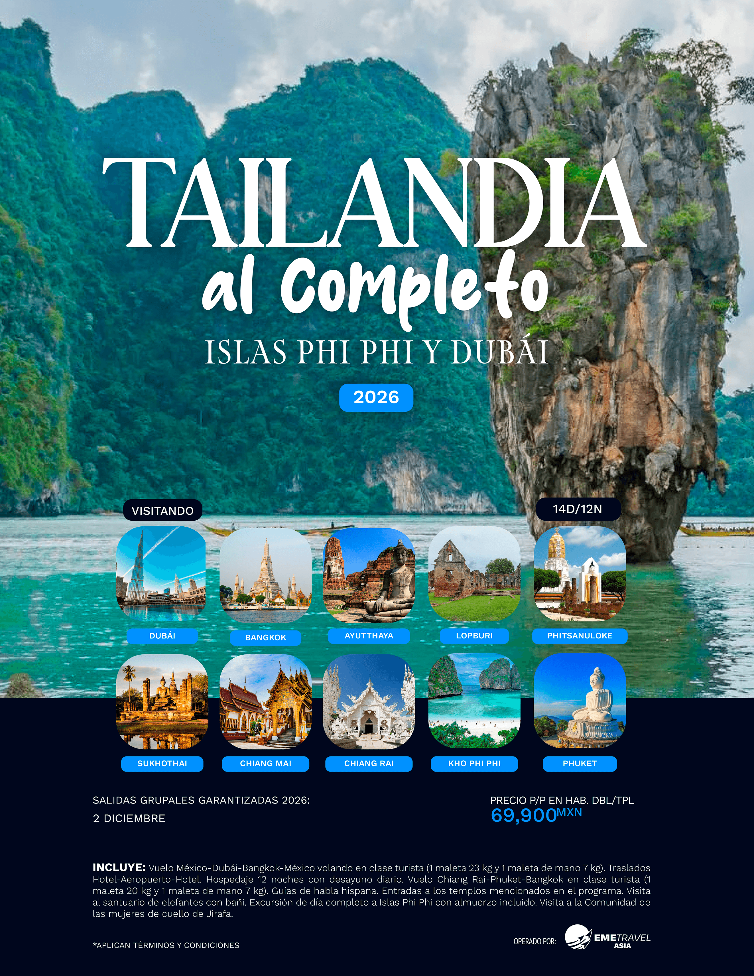 Tailandia al Completo, Islas Phi Phi y Dubái