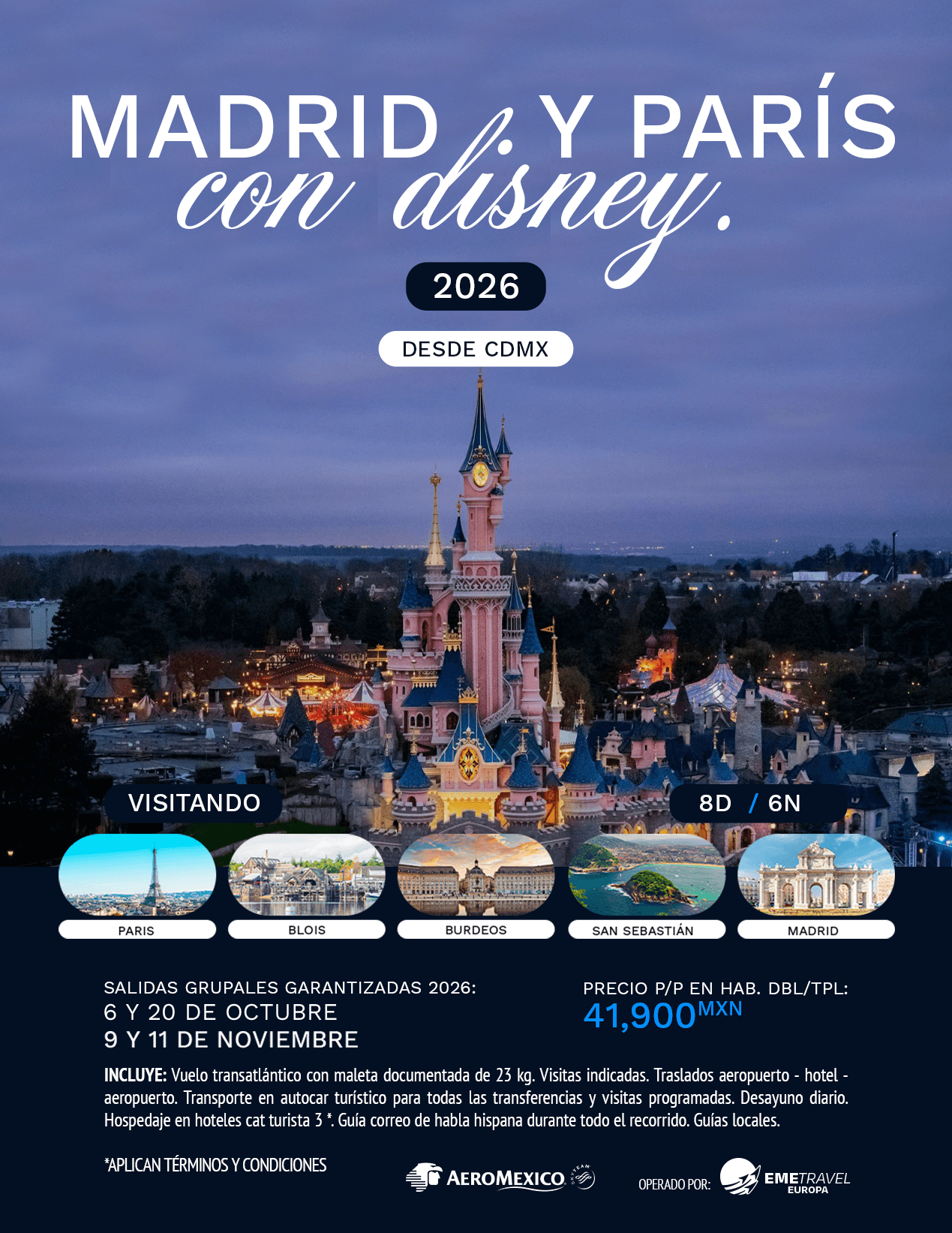 Madrid y París con Disney
