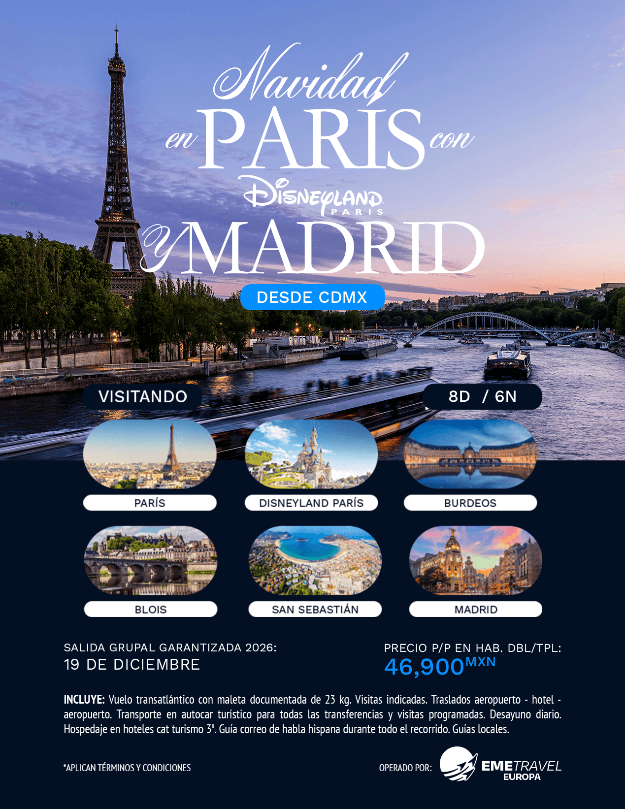 Navidad en París con Disneyland París y Madrid