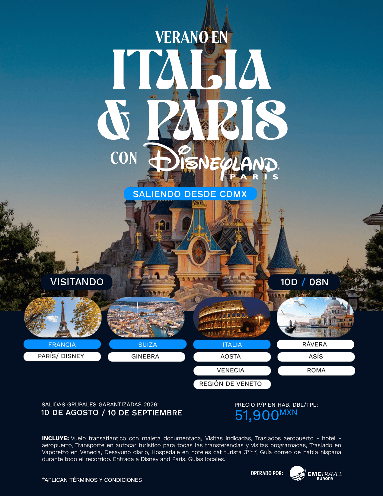 Verano en Italia y París con Disney