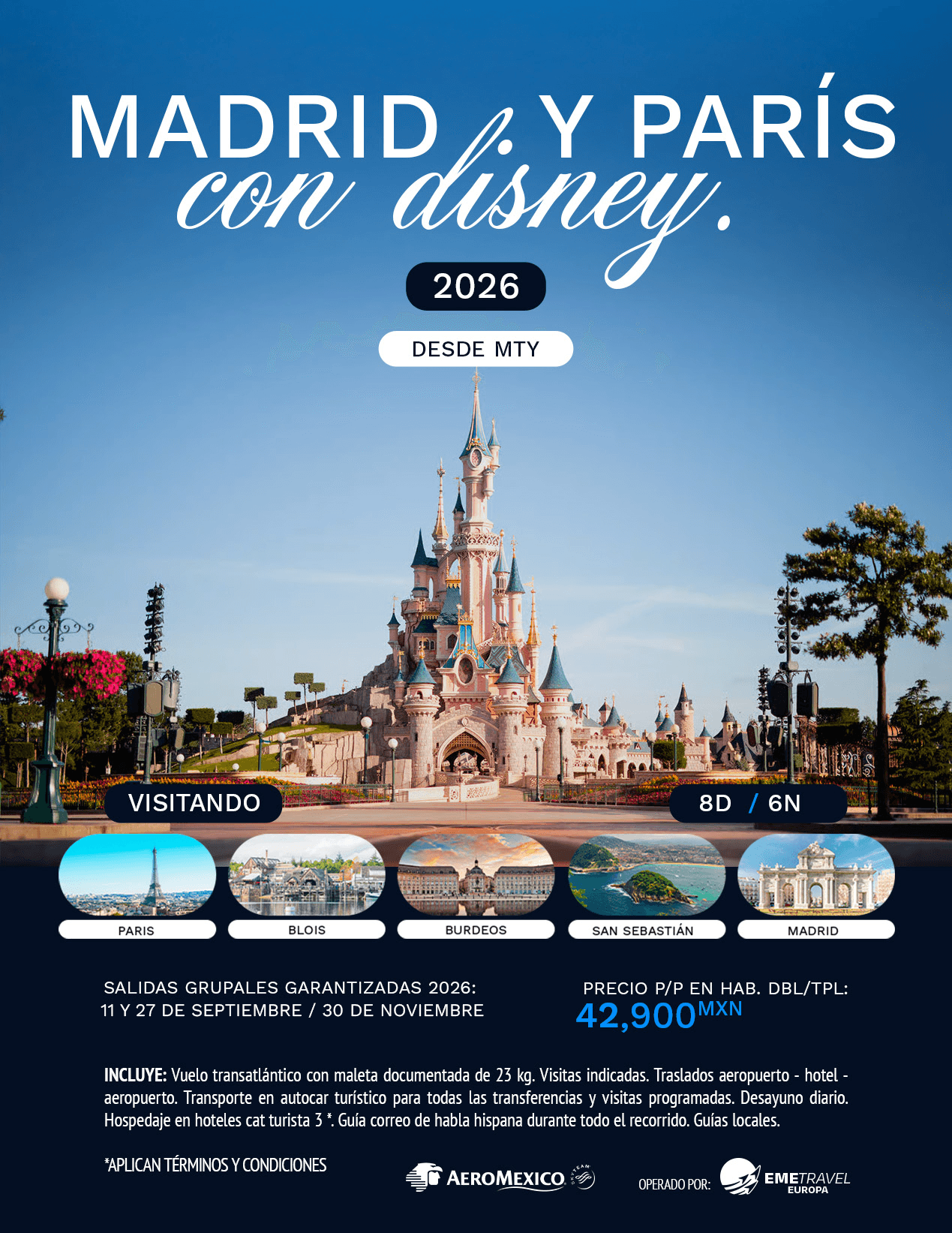 Madrid y París con Disney desde Monterrey